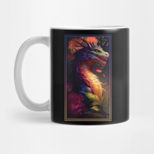 Dragon Vibrant Tropical Flower Tall Digital Oil Painting Portrait 2 Mug